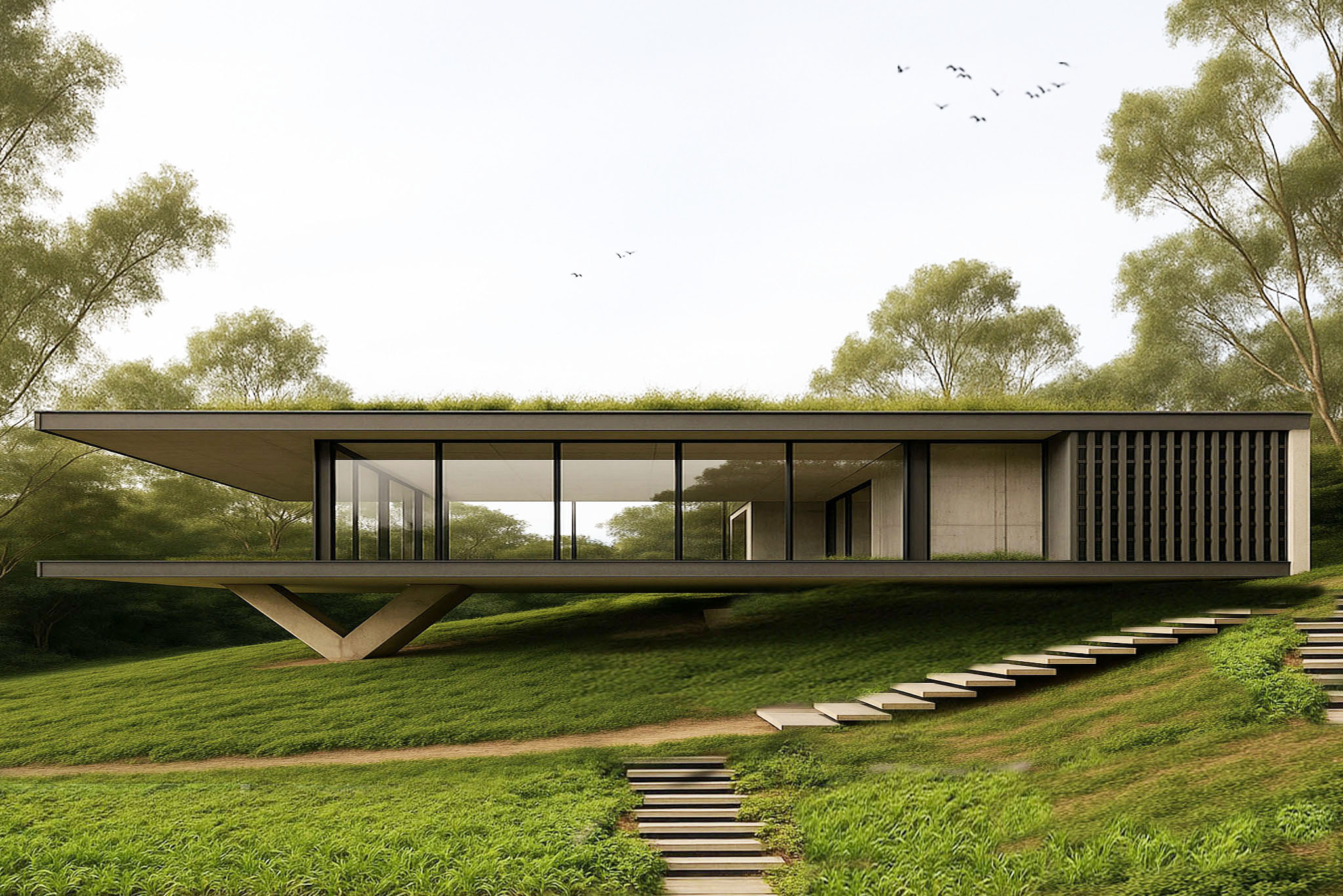 Vivienda techo verde